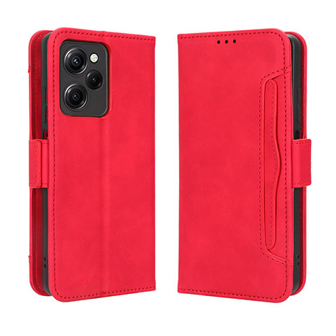 Handytasche Stand Schutzhülle Flip Leder Hülle BY3 für Xiaomi Poco X5 Pro 5G Rot