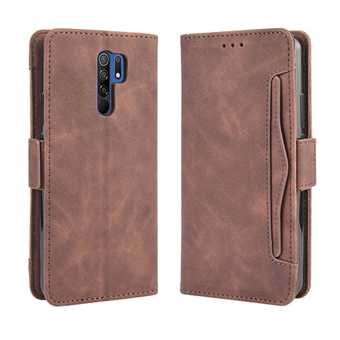 Handytasche Stand Schutzhülle Flip Leder Hülle BY3 für Xiaomi Redmi 9 Prime India Braun