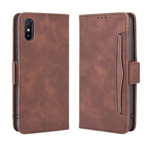 Handytasche Stand Schutzhülle Flip Leder Hülle BY3 für Xiaomi Redmi 9i Braun