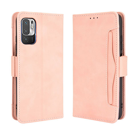 Handytasche Stand Schutzhülle Flip Leder Hülle BY3 für Xiaomi Redmi Note 10 5G Rosa