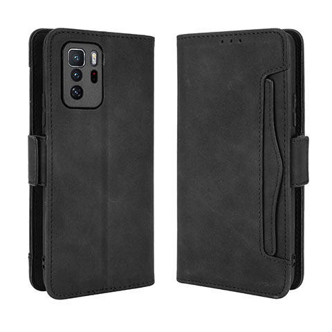 Handytasche Stand Schutzhülle Flip Leder Hülle BY3 für Xiaomi Redmi Note 10 Pro 5G Schwarz