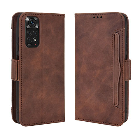 Handytasche Stand Schutzhülle Flip Leder Hülle BY3 für Xiaomi Redmi Note 11 4G (2022) Braun