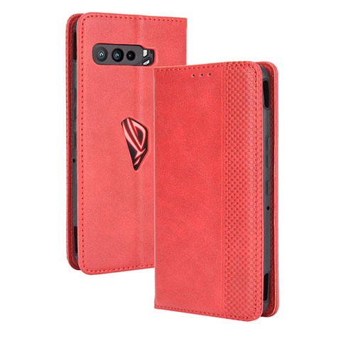 Handytasche Stand Schutzhülle Flip Leder Hülle BY4 für Asus ROG Phone 3 Strix ZS661KS Rot