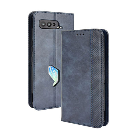 Handytasche Stand Schutzhülle Flip Leder Hülle BY4 für Asus ROG Phone 5s Blau