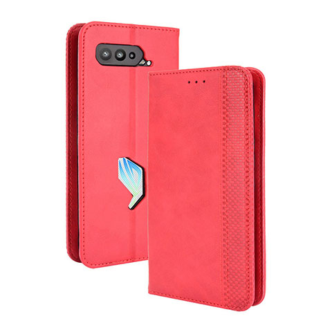 Handytasche Stand Schutzhülle Flip Leder Hülle BY4 für Asus ROG Phone 5s Rot