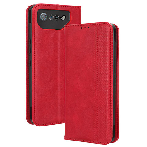 Handytasche Stand Schutzhülle Flip Leder Hülle BY4 für Asus ROG Phone 7 Ultimate Rot