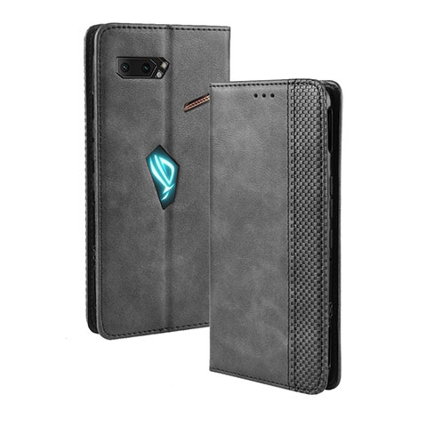 Handytasche Stand Schutzhülle Flip Leder Hülle BY4 für Asus ROG Phone II ZS660KL Schwarz