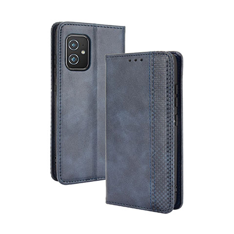 Handytasche Stand Schutzhülle Flip Leder Hülle BY4 für Asus Zenfone 8 ZS590KS Blau