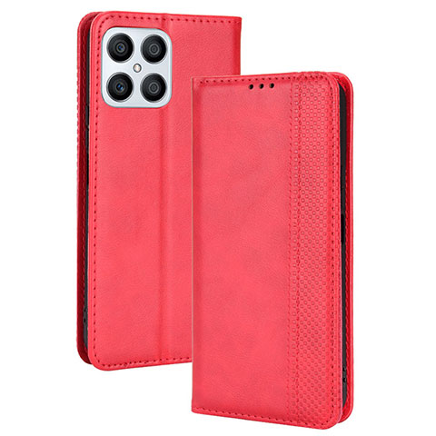 Handytasche Stand Schutzhülle Flip Leder Hülle BY4 für Huawei Honor X8 4G Rot