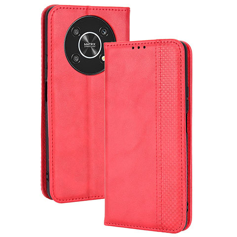 Handytasche Stand Schutzhülle Flip Leder Hülle BY4 für Huawei Honor X9 5G Rot