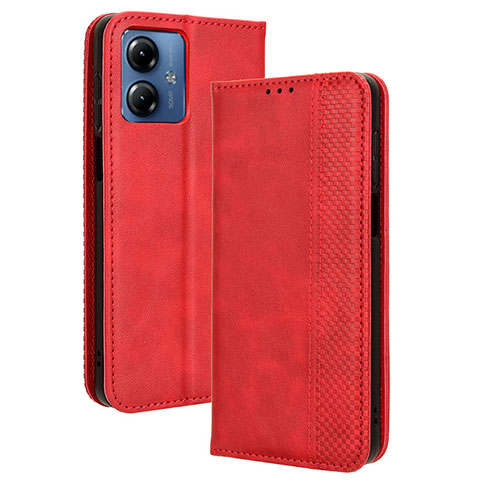 Handytasche Stand Schutzhülle Flip Leder Hülle BY4 für Motorola Moto G14 Rot