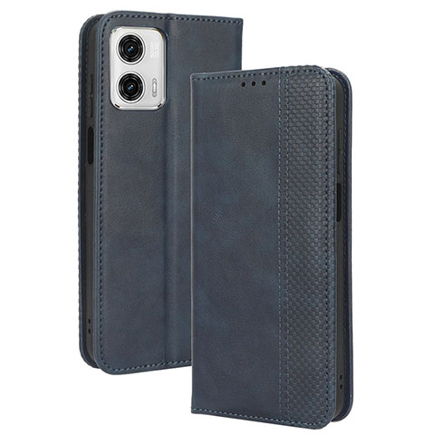 Handytasche Stand Schutzhülle Flip Leder Hülle BY4 für Motorola Moto G53j 5G Blau