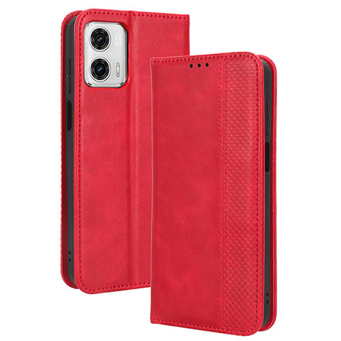 Handytasche Stand Schutzhülle Flip Leder Hülle BY4 für Motorola Moto G53j 5G Rot