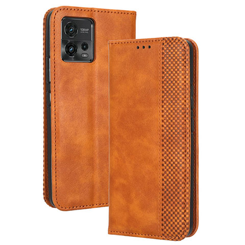 Handytasche Stand Schutzhülle Flip Leder Hülle BY4 für Motorola Moto G72 Braun