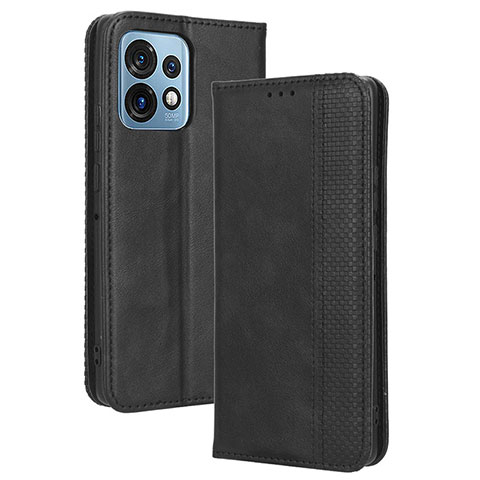 Handytasche Stand Schutzhülle Flip Leder Hülle BY4 für Motorola Moto X40 5G Schwarz