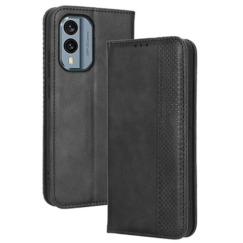 Handytasche Stand Schutzhülle Flip Leder Hülle BY4 für Nokia X30 5G Schwarz