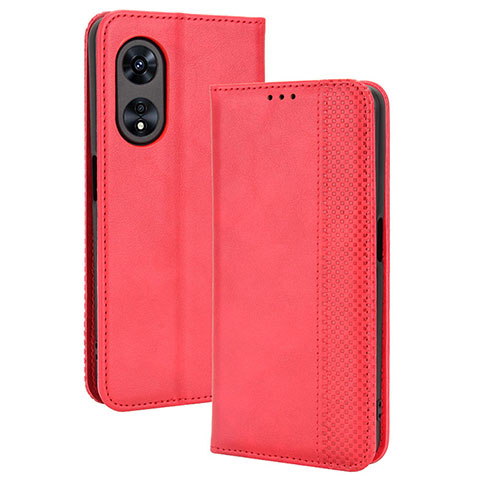 Handytasche Stand Schutzhülle Flip Leder Hülle BY4 für Oppo A1 5G Rot