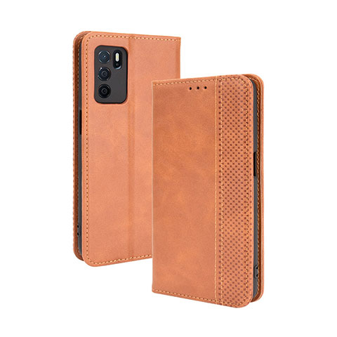 Handytasche Stand Schutzhülle Flip Leder Hülle BY4 für Oppo A16 Braun