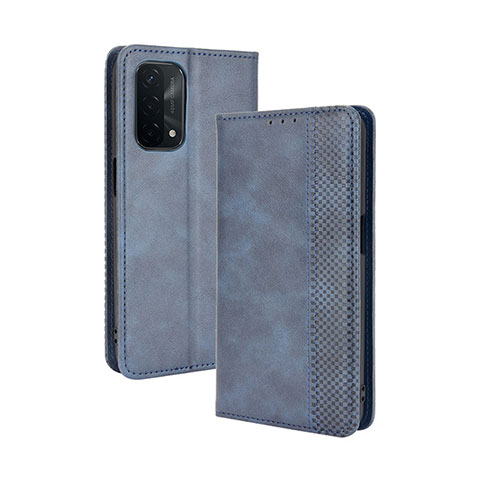 Handytasche Stand Schutzhülle Flip Leder Hülle BY4 für Oppo A54 5G Blau