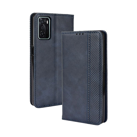 Handytasche Stand Schutzhülle Flip Leder Hülle BY4 für Oppo A55S 5G Blau