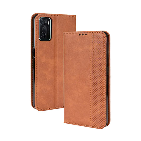 Handytasche Stand Schutzhülle Flip Leder Hülle BY4 für Oppo A55S 5G Braun