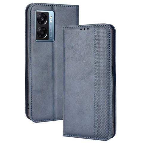 Handytasche Stand Schutzhülle Flip Leder Hülle BY4 für Oppo A57 5G Blau