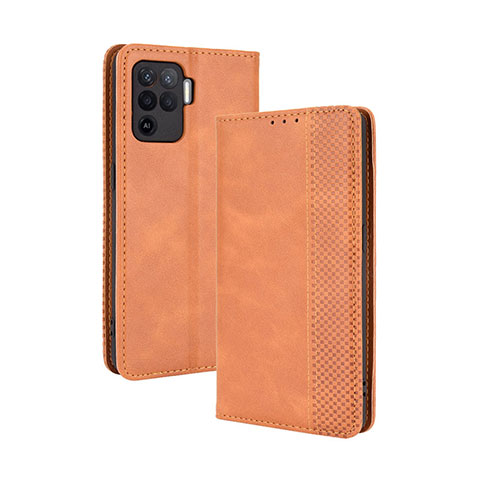 Handytasche Stand Schutzhülle Flip Leder Hülle BY4 für Oppo A94 4G Braun