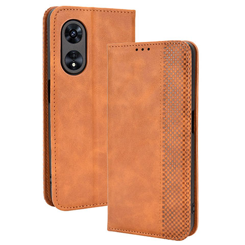 Handytasche Stand Schutzhülle Flip Leder Hülle BY4 für Oppo A97 5G Braun