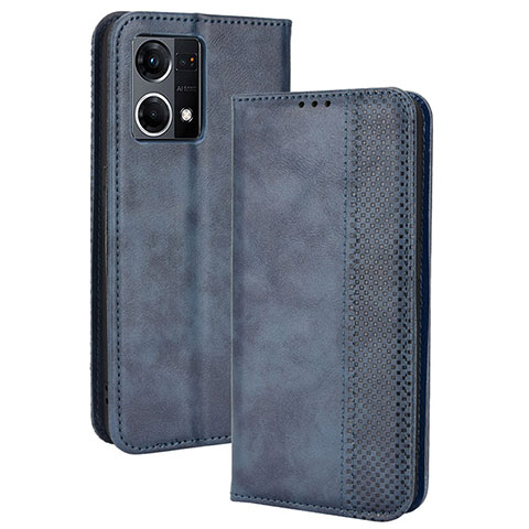 Handytasche Stand Schutzhülle Flip Leder Hülle BY4 für Oppo F21 Pro 4G Blau