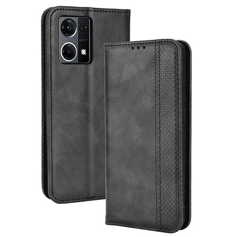 Handytasche Stand Schutzhülle Flip Leder Hülle BY4 für Oppo F21s Pro 4G Schwarz