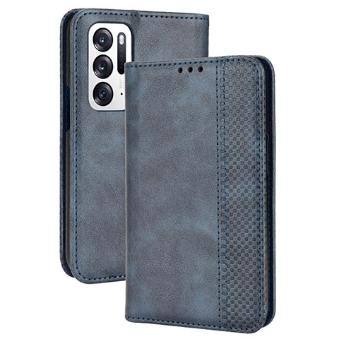 Handytasche Stand Schutzhülle Flip Leder Hülle BY4 für Oppo Find N 5G Blau