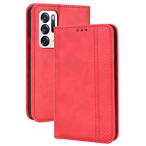 Handytasche Stand Schutzhülle Flip Leder Hülle BY4 für Oppo Find N 5G Rot