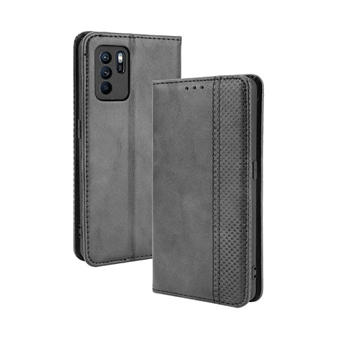 Handytasche Stand Schutzhülle Flip Leder Hülle BY4 für Oppo Reno6 Z 5G Schwarz