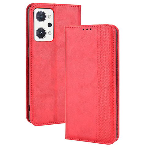 Handytasche Stand Schutzhülle Flip Leder Hülle BY4 für Oppo Reno7 A Rot