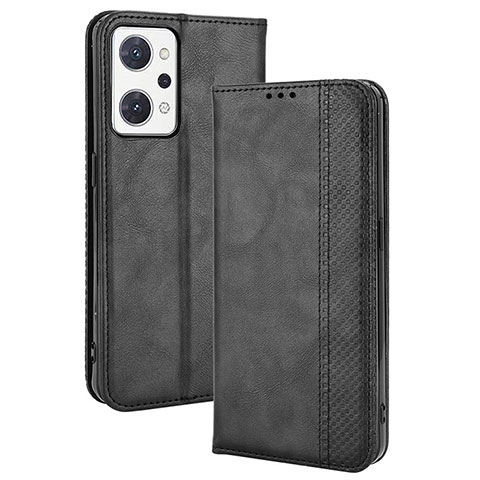 Handytasche Stand Schutzhülle Flip Leder Hülle BY4 für Oppo Reno7 A Schwarz