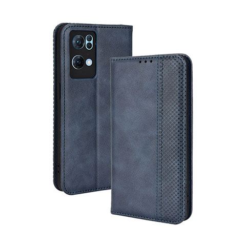 Handytasche Stand Schutzhülle Flip Leder Hülle BY4 für Oppo Reno7 Pro 5G Blau