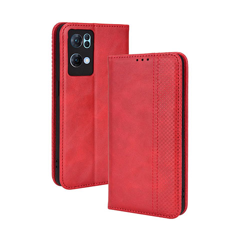 Handytasche Stand Schutzhülle Flip Leder Hülle BY4 für Oppo Reno7 Pro 5G Rot