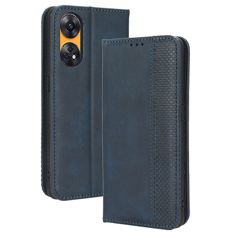 Handytasche Stand Schutzhülle Flip Leder Hülle BY4 für Oppo Reno8 T 4G Blau