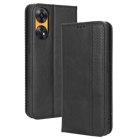 Handytasche Stand Schutzhülle Flip Leder Hülle BY4 für Oppo Reno8 T 4G Schwarz