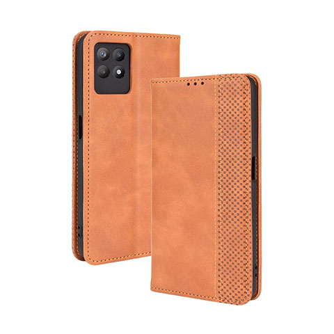 Handytasche Stand Schutzhülle Flip Leder Hülle BY4 für Realme 8i Braun