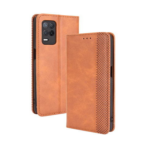 Handytasche Stand Schutzhülle Flip Leder Hülle BY4 für Realme 8s 5G Braun