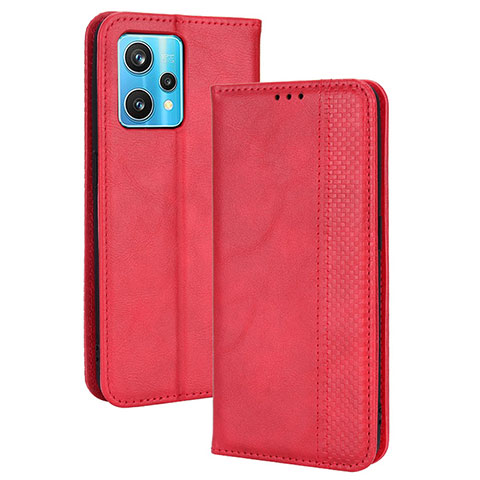 Handytasche Stand Schutzhülle Flip Leder Hülle BY4 für Realme 9 5G Rot