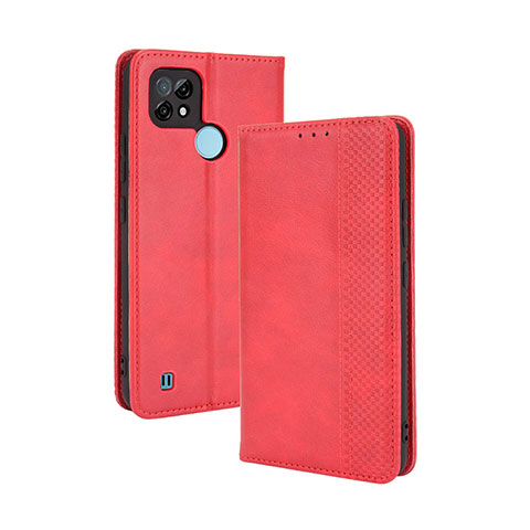 Handytasche Stand Schutzhülle Flip Leder Hülle BY4 für Realme C21 Rot