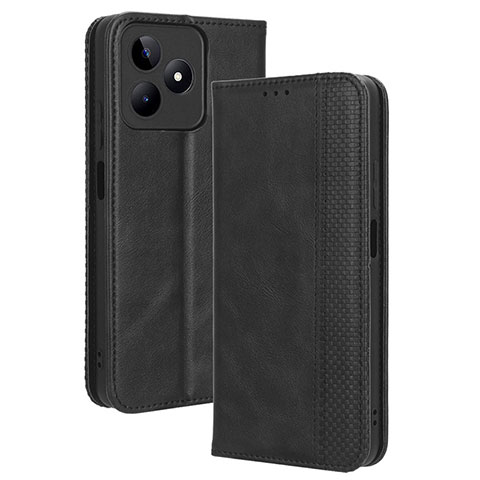 Handytasche Stand Schutzhülle Flip Leder Hülle BY4 für Realme C51 Schwarz