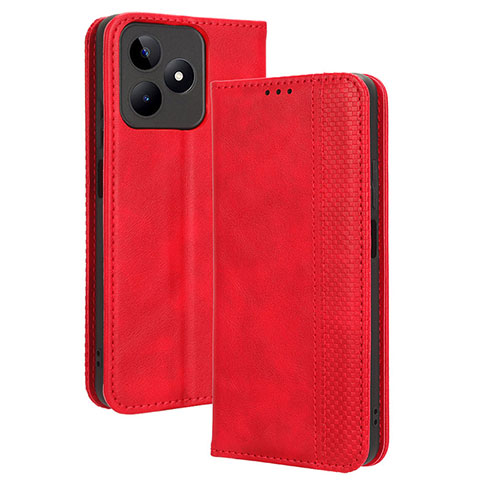 Handytasche Stand Schutzhülle Flip Leder Hülle BY4 für Realme C67 Rot