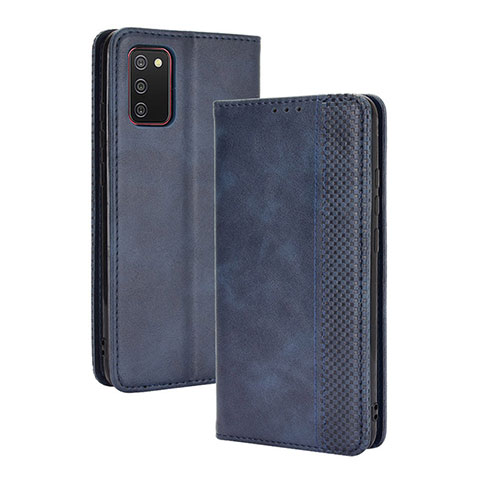 Handytasche Stand Schutzhülle Flip Leder Hülle BY4 für Samsung Galaxy A02s Blau