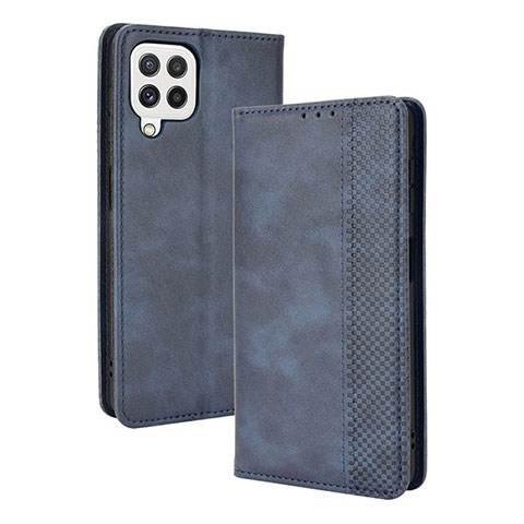 Handytasche Stand Schutzhülle Flip Leder Hülle BY4 für Samsung Galaxy A22 4G Blau