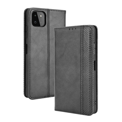 Handytasche Stand Schutzhülle Flip Leder Hülle BY4 für Samsung Galaxy A22 5G Schwarz