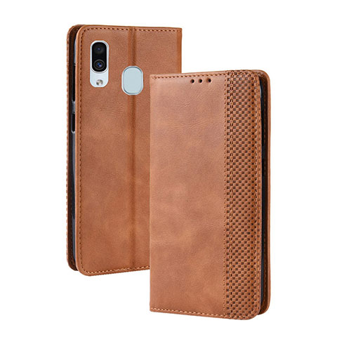 Handytasche Stand Schutzhülle Flip Leder Hülle BY4 für Samsung Galaxy A30 Braun