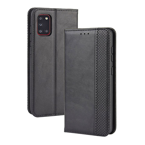 Handytasche Stand Schutzhülle Flip Leder Hülle BY4 für Samsung Galaxy A31 Schwarz